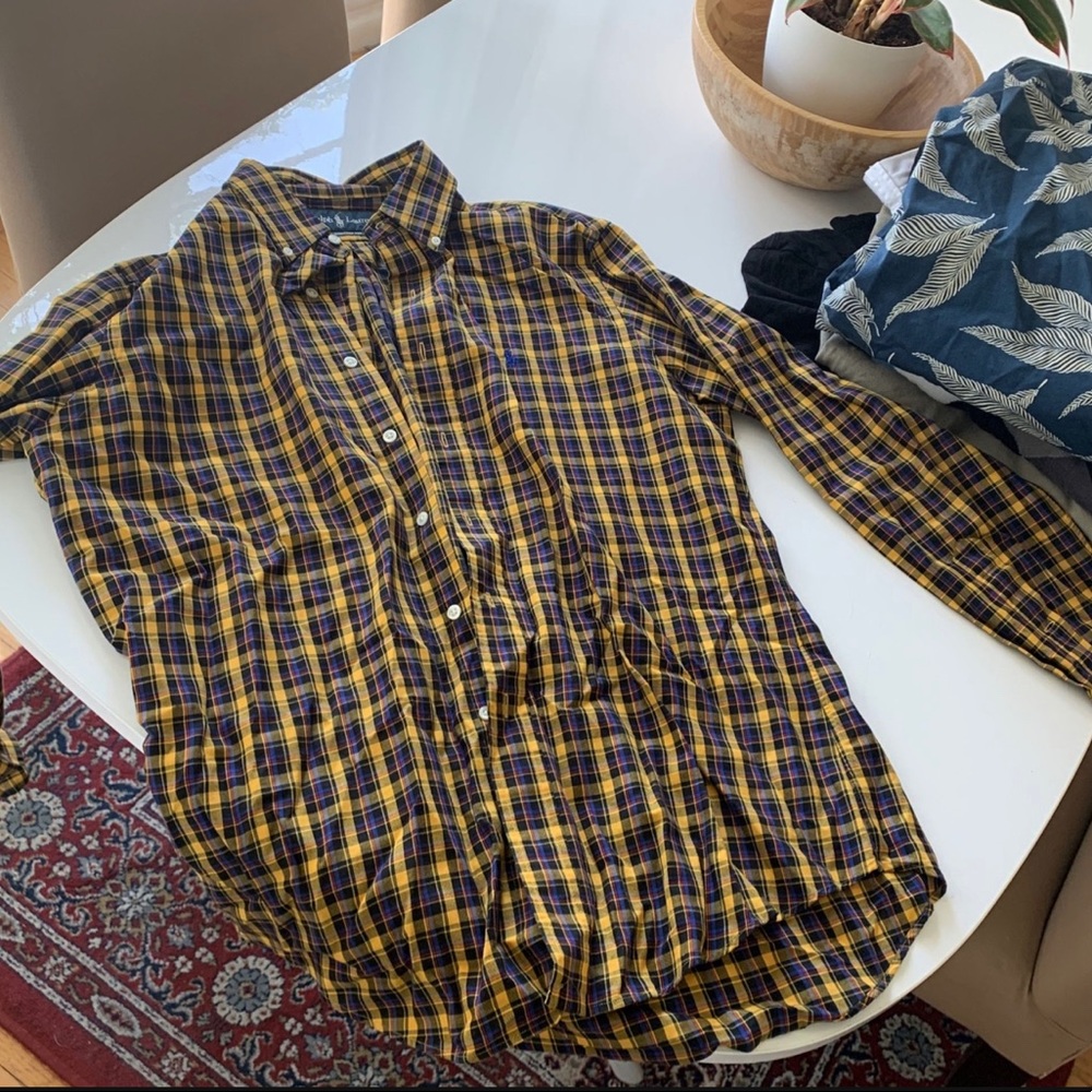 Patterned Polo Ralph Lauren Button Down Large